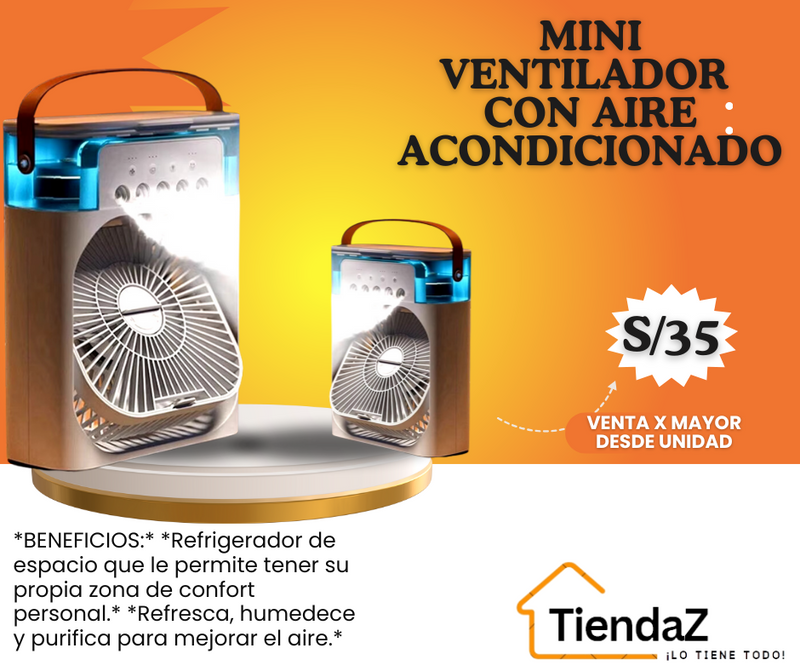 MINI VENTILADOR CON AIRE ACONDICIONADO