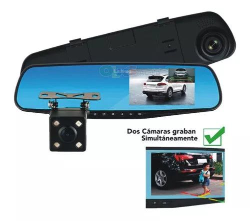 espejo retrovisor doble camara esolucion 1080 HD
